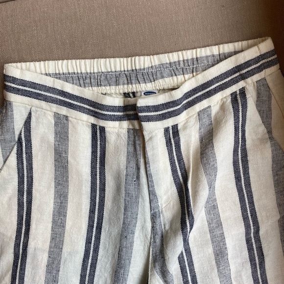 Striped Linen Cropped Pants XS - Picture 6 of 8